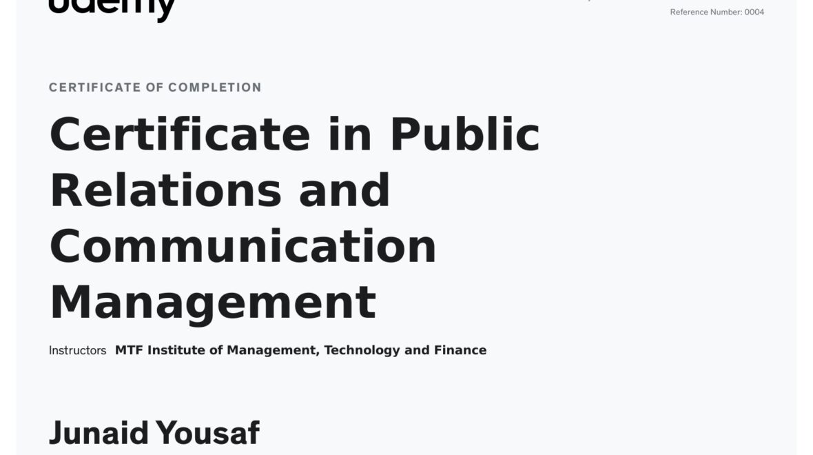 Crafting Connections: My Journey Through the “Certificate in Public Relations and Communication Management